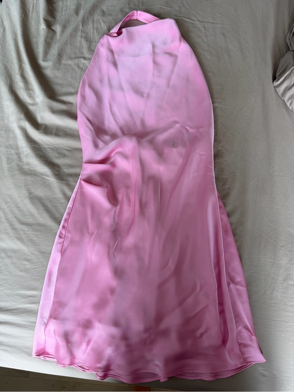 Aritzia Ten Bubblegum Pink Audience Halter Satin Mini Dress
